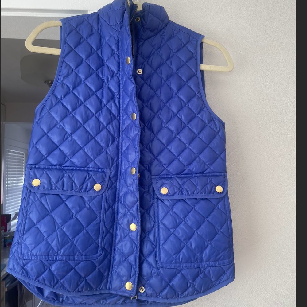 J Crew blue puffy vest